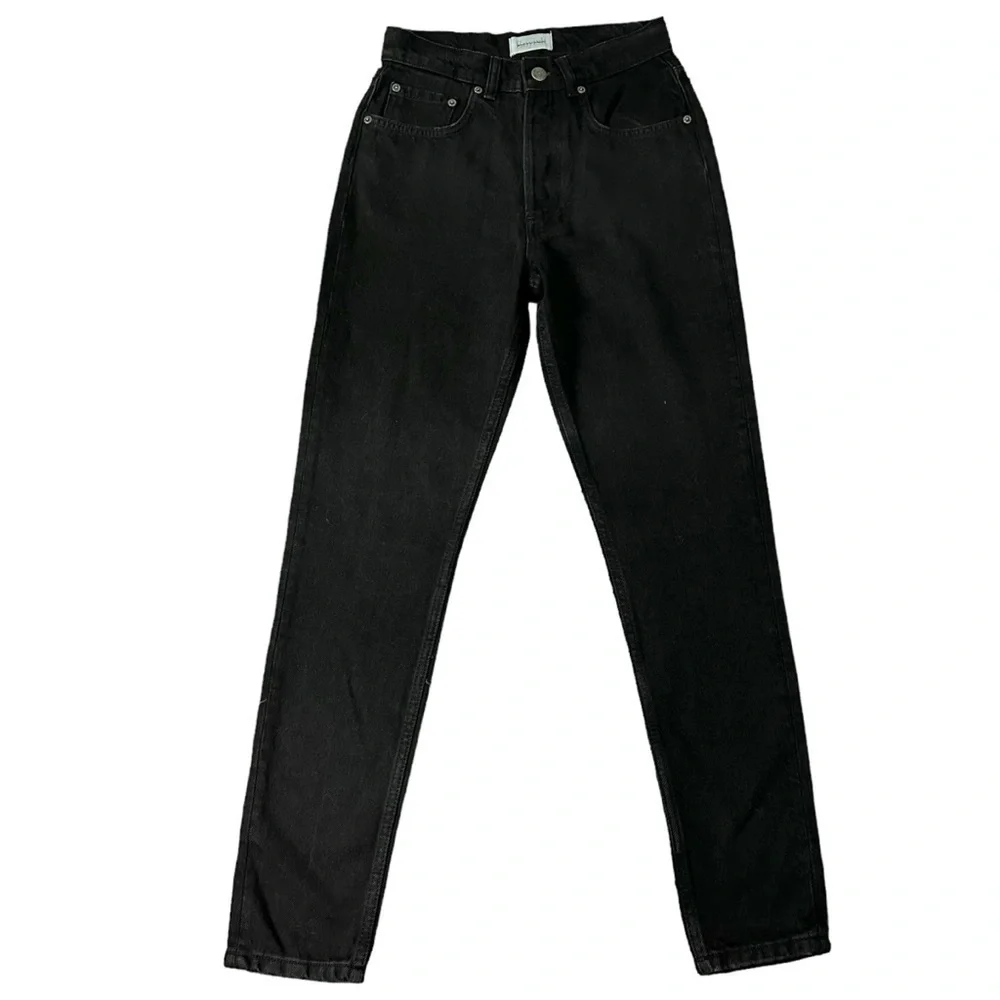 Free People Boyish Billy Jeans La Strada 24 Rigid High Rise Skinny Black NEW